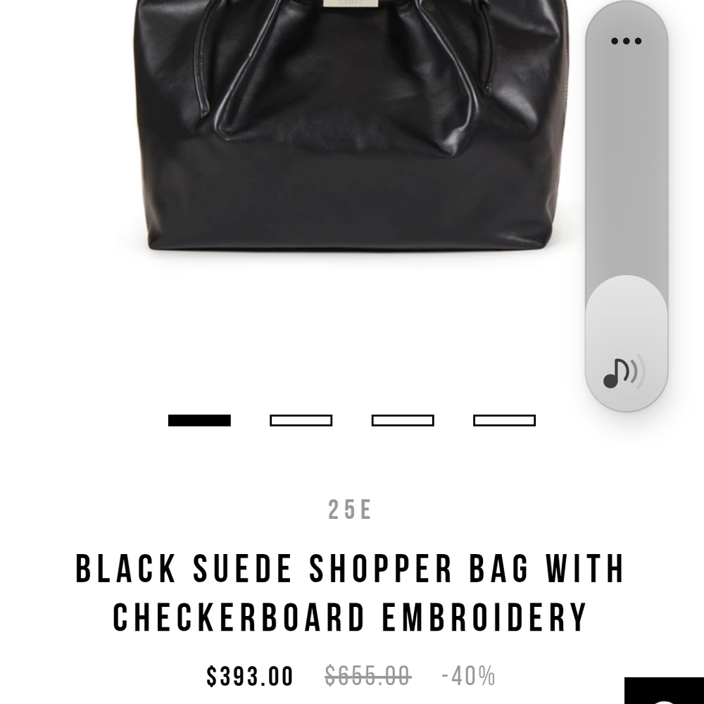 Iceberg Black Tote Bag with Checkerboard Detail